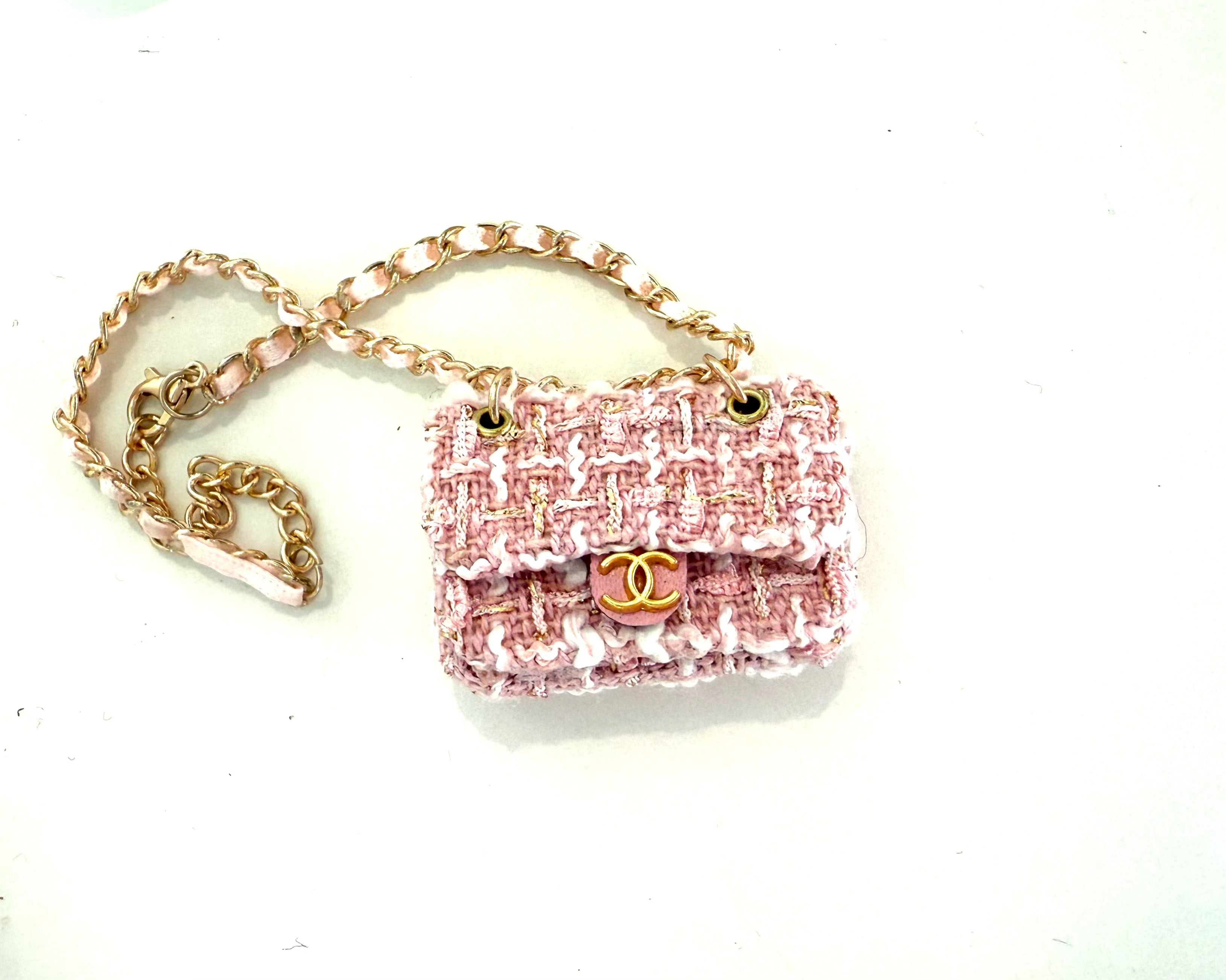 Pink Tweed CC Classic Flap