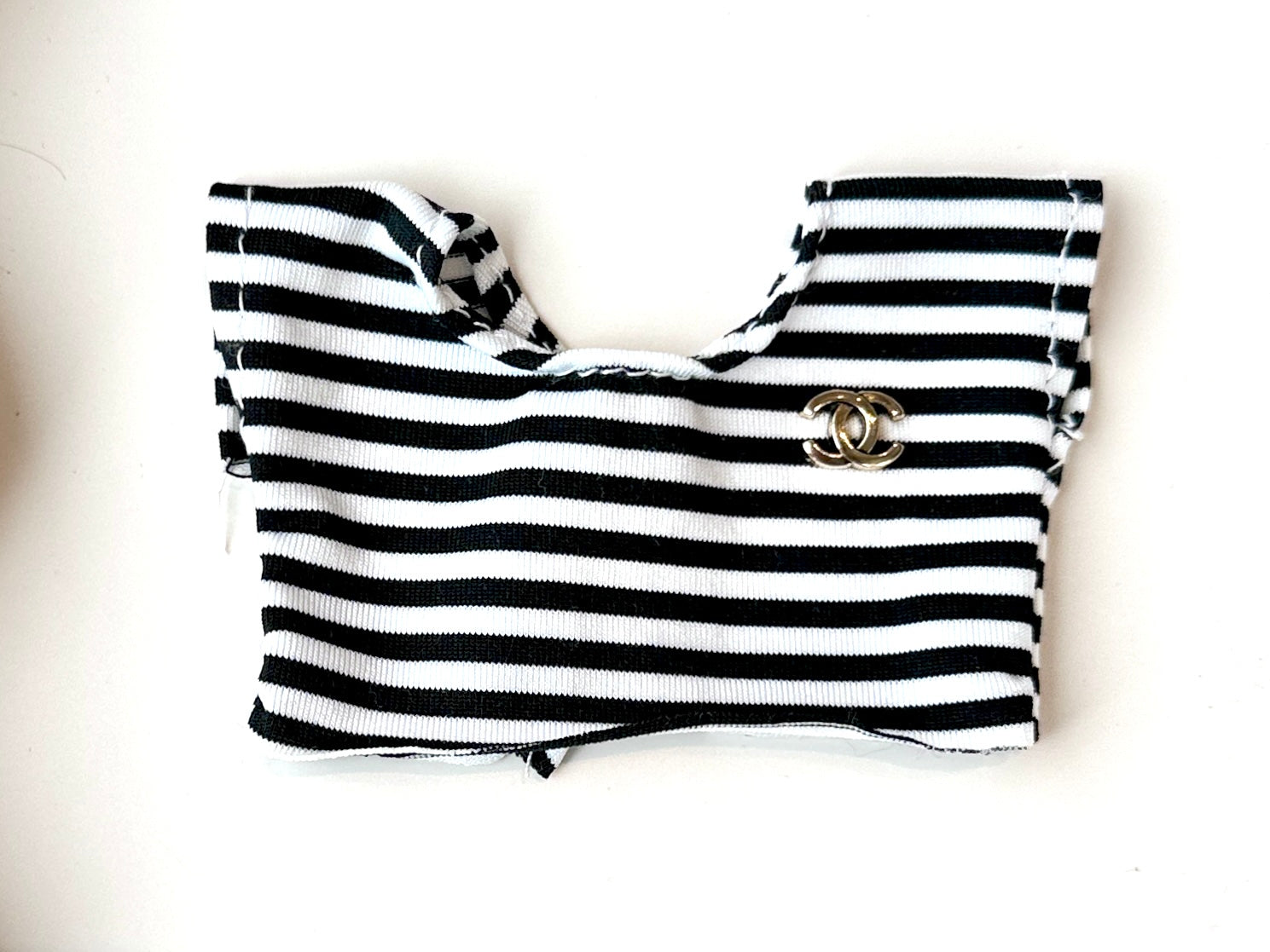 Chanel Inspired Black and White Striped Muscle Tee