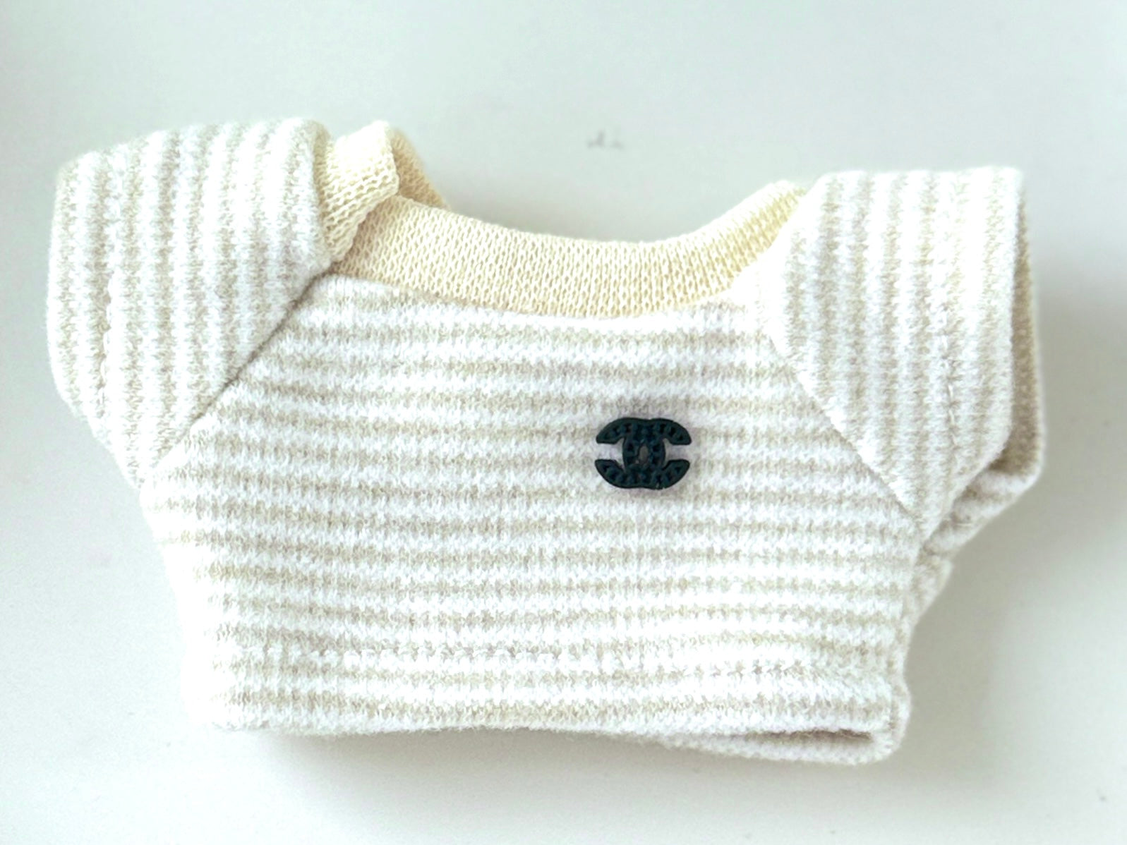 Chanel Inspired Beige and White Striped Tee