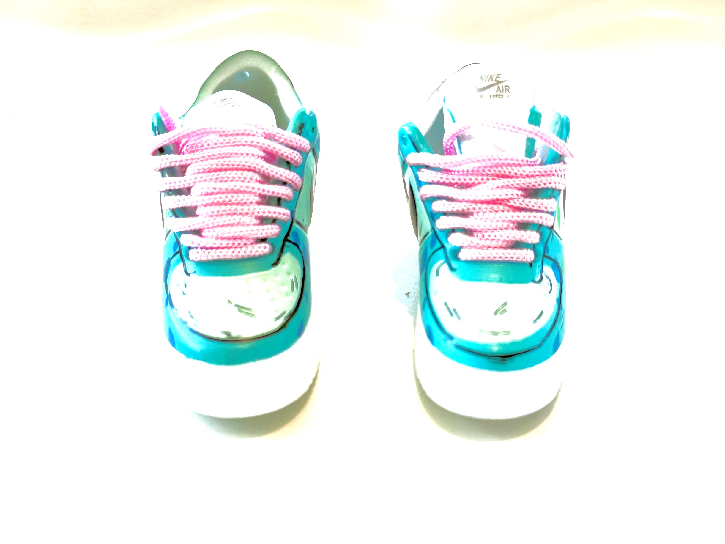 Teal Air Force One with Pink Laces
