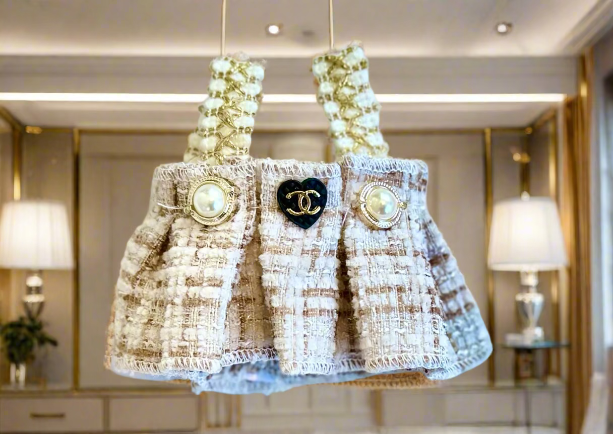 Luxe Chanel Inspired Cream Dress